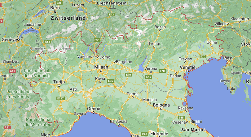 Noord Italië kaart | Italië kaart