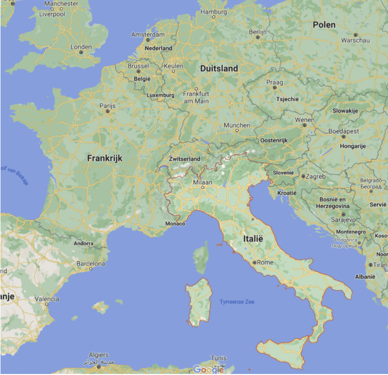 Regio's Italië kaart